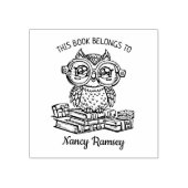 Aangepast uilenexlibris 	rubberstempel (Afrduk)