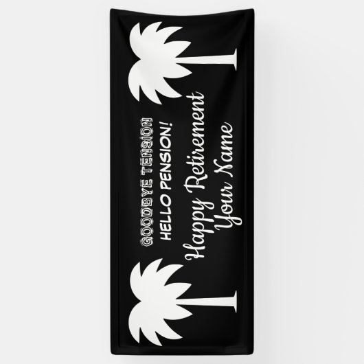 Aangepast uittredingsbalkbord met palmstructuur spandoek (Verticaal)