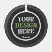 aangepast, uniek, strak & minimalistisch glas ornament (Voorkant)