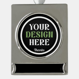 aangepast, uniek, strak & minimalistisch hershey®' verzilverd banner ornament