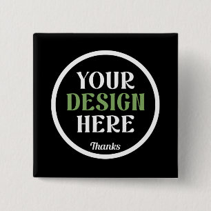 aangepast, uniek, strak & minimalistisch vierkante button 5,1 cm