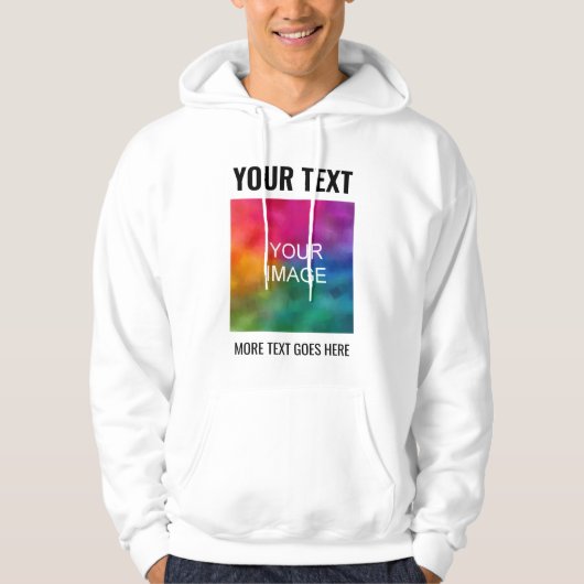 Aangepast uploaden Afbeelding Logo tekst hier Mann Hoodie (Voorkant)