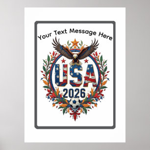 Aangepast USA Nationaal Voetbal Stekelarend Logo Poster