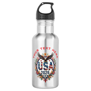 Aangepast USA National Soccer Team Bald Eagle Logo Waterfles