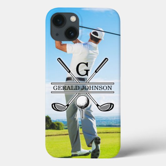 Aangepast Uw Afbeelding Golf Monogram Ontwerp Case-Mate iPhone Case (Achterkant)