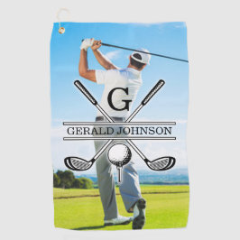Aangepast Uw Afbeelding Golf Monogram Ontwerp Golfhanddoek