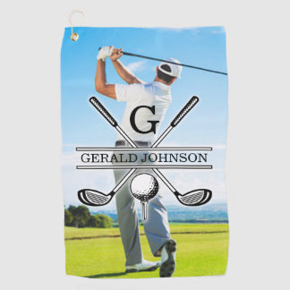 Aangepast Uw Afbeelding Golf Monogram Ontwerp Golfhanddoek