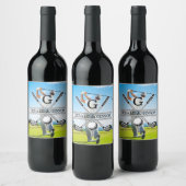 Aangepast Uw Afbeelding Golf Monogram Ontwerp Wijn Etiket (Flessen)