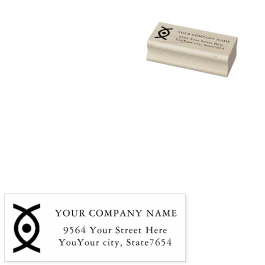 Aangepast uw bedrijf 	rubberstempel (Gestempeld)