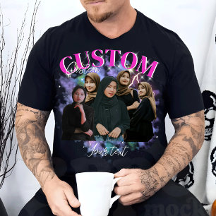 Aangepast Uw Eigen Bootleg Foto Bootleg Vriendin T-shirt