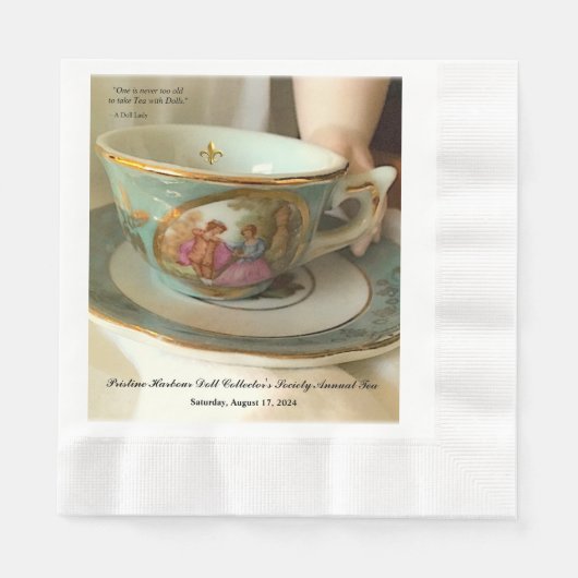 Aangepast [Uw Evenement] Franse Teacup servetten (Voorkant)