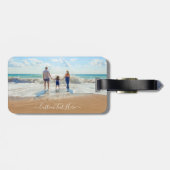 Aangepast uw foto-Bagagelabel met tekstnaam Bagagelabel (Achterkant horizontaal)