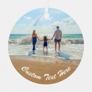 Aangepast uw foto Ornament met tekstnaam