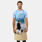 Aangepast uw foto Schort met tekst (Gedragen)