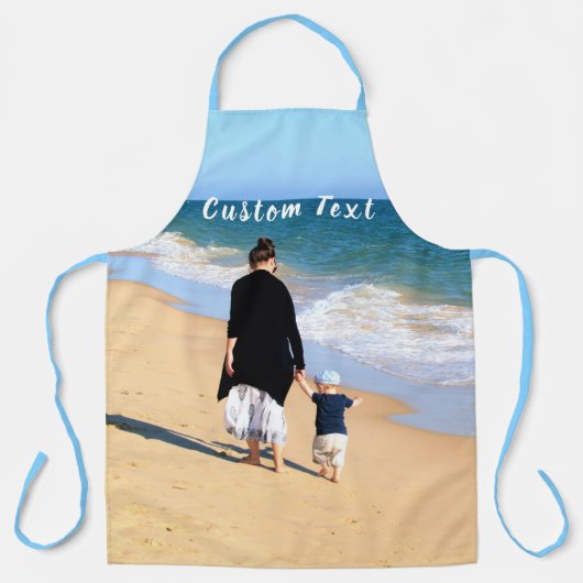 Aangepast uw foto Schort met tekst (Voorkant)
