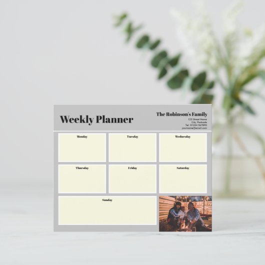 Aangepast uw foto-weekblad in grijs (Staand voorkant)