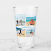 Aangepast uw Fotocollage Glas Gift met Tekst (Achterkant)