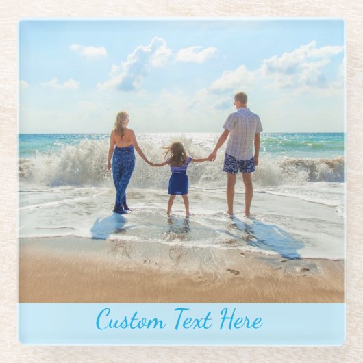 Aangepast uw fotoglas Onderzetter met tekst (Voorkant)