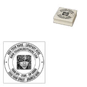 Aangepast uw fotonaam Info Adres Rubber Stempel (Gestempeld)