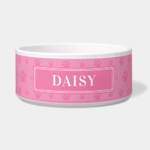 Aangepast uw hond naam Baby roze pols et Bowl