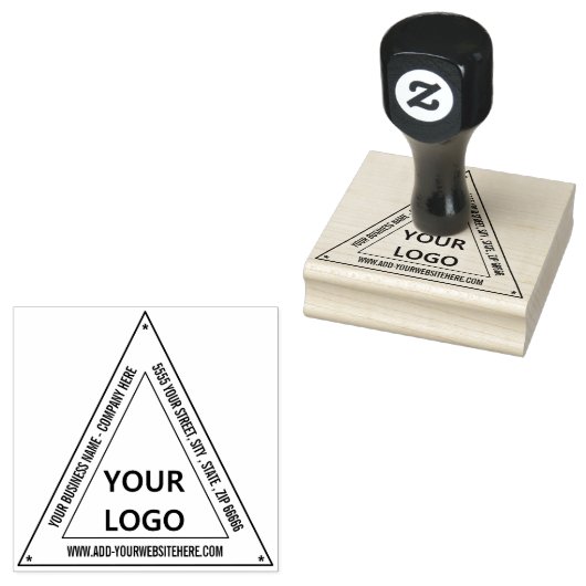 Aangepast uw Logo Adres Driehoek Rubber Stamp Rubberstempel (Gestempeld)