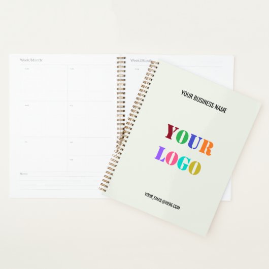 Aangepast uw Logo Business Name Text Info Planner (Display)