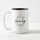 Aangepast uw Logo hier zwart wit QR CODE Tweekleurige Koffiemok (Links)