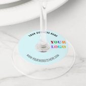 Aangepast uw Logo of fotonaam Tekst Wijnglas Label (Dichtbij)