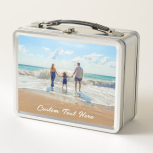 Aangepast uw Photo Metal Lunch Box met tekstnaam