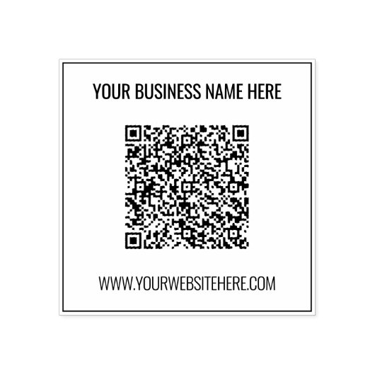 Aangepast uw QR-codenaam Info Vierkante Rubber Sta Rubberstempel (Afrduk)