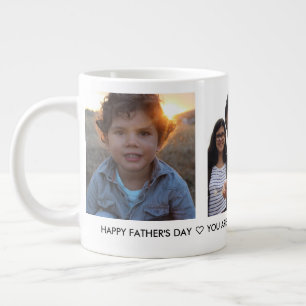 Aangepast Vaderdag fotocollage voor papa Extra Grote Beker