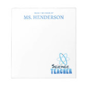 Aangepast van het bureau van Science Teacher Notitieblok (Voorkant)