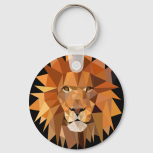 Aangepast veelhoekige lion sleutelhanger