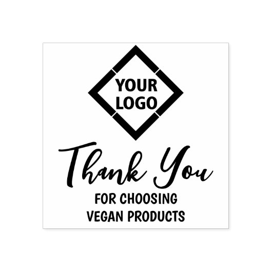 Aangepast Vegan Bedrijfslogo Bedankt Rubberstempel (Afrduk)