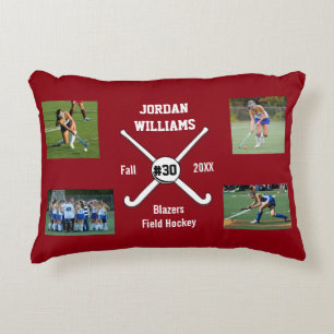Aangepast veld Hockey Foto Collage Naam Team numme Decoratief Kussen