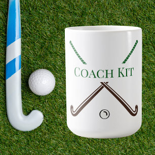 Aangepast veldhockeycoach / Gekruiste Sticks Coach Koffiemok