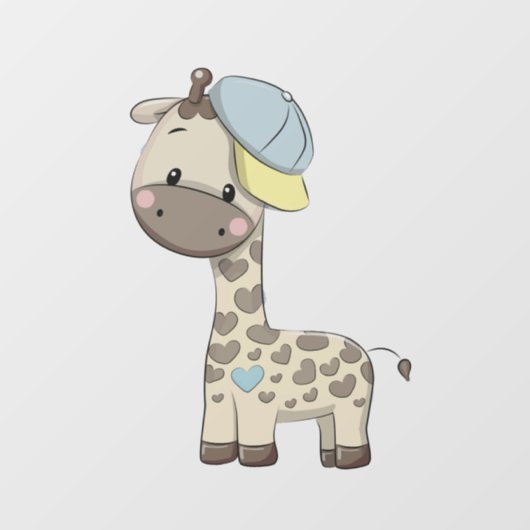 Aangepast venster Baby Boy Giraffe Cling Raamsticker (Vel)