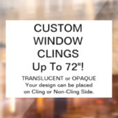 Aangepast venster met VOLLEDIG OPAQUE BLAD 11 x 8 Raamsticker (Vel 2)