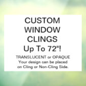 Aangepast venster met VOLLEDIG OPAQUE BLAD 11 x 8 Raamsticker (Vel 3)