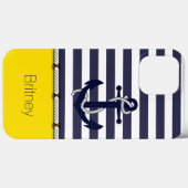 Aangepast ventilatorblauw blauw Stripe zomergeel Case-Mate iPhone Case (Achterkant (horizontaal))