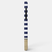 Aangepast ventilatorenblauw wit strepe jute Burlap Case-Mate iPhone Case (Achterkant/links)