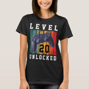 Aangepast verjaardagsniveau leeftijd ontgrendeld v t-shirt