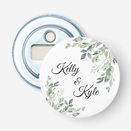 Aangepast Verloving voor fotoweddenschappen Rustic Button Flesopener