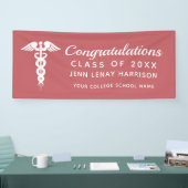 Aangepast verpleegkundig Afstudeerder Roze medisch Spandoek (Beurs)