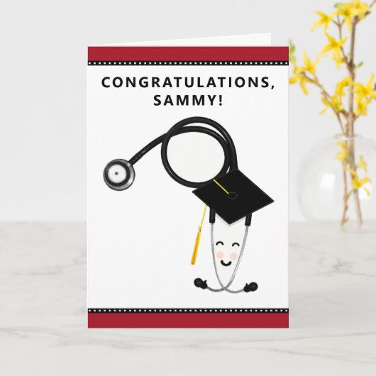 Aangepast verpleegkundig Afstuderen Kaart (Gele Bloem)