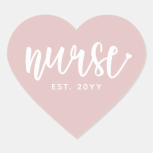 Aangepast verpleegster Est Typografie Nurse RN afs Hart Sticker
