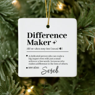 Aangepast verschil maker, mentor waarderingsgesche keramisch ornament