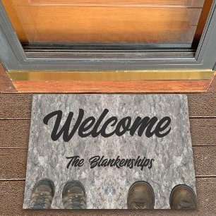 Aangepast versleten Boots WELCOME Doormat Deurmat