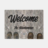 Aangepast versleten Boots WELCOME Doormat Deurmat (Voorkant)