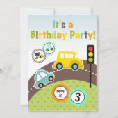 Aangepast vervoer Uitnodiging voor verjaardagsfees (Voorkant)